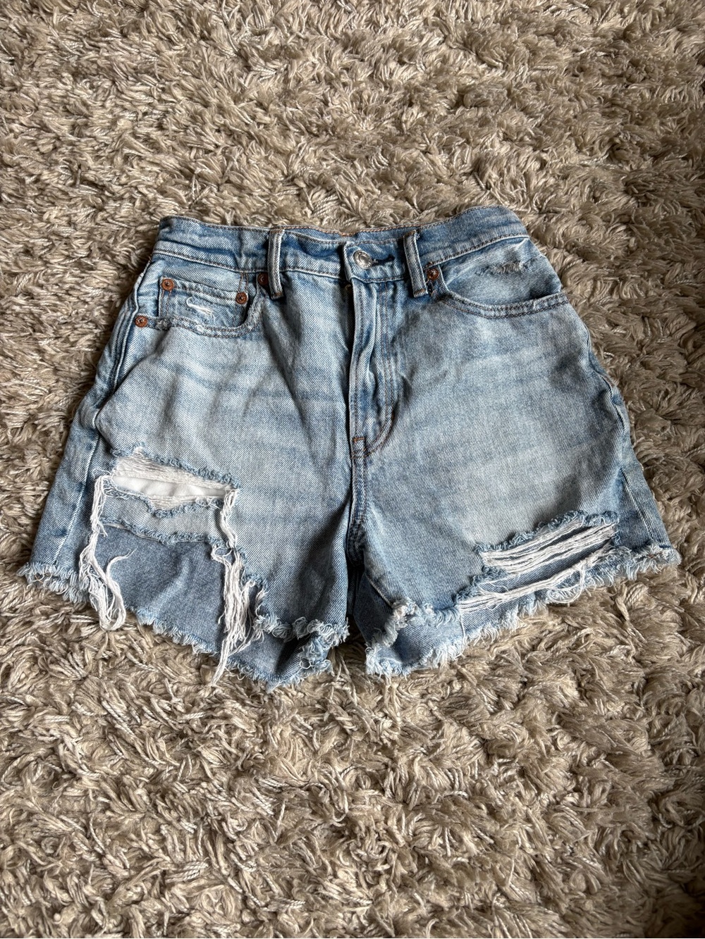 Light Wash Distressed Women’s Denim Shorts